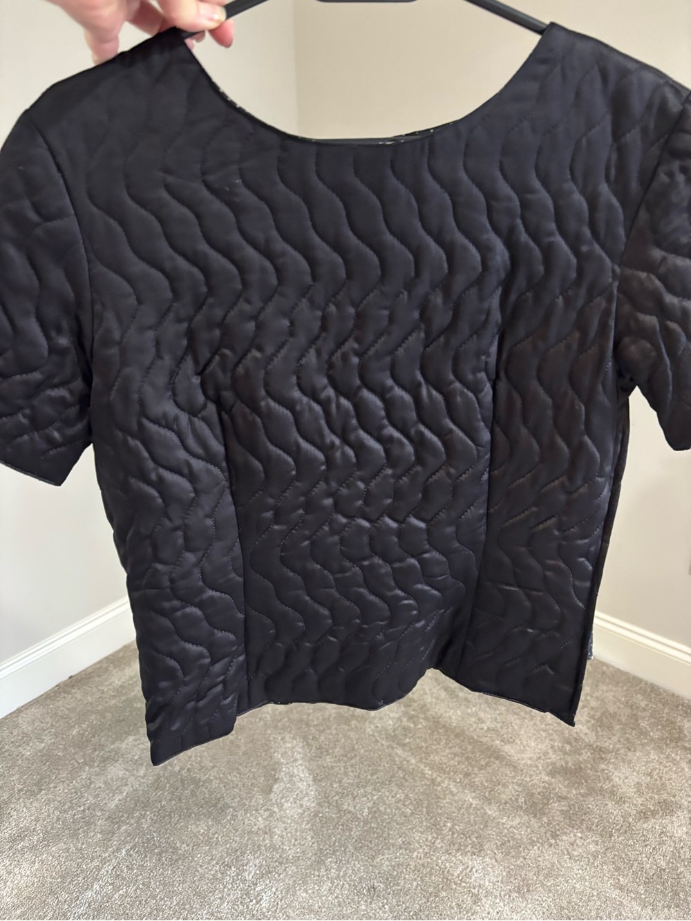 Vintage Fendi Black Quilted Short-Sleeve pullover jacket/shirt